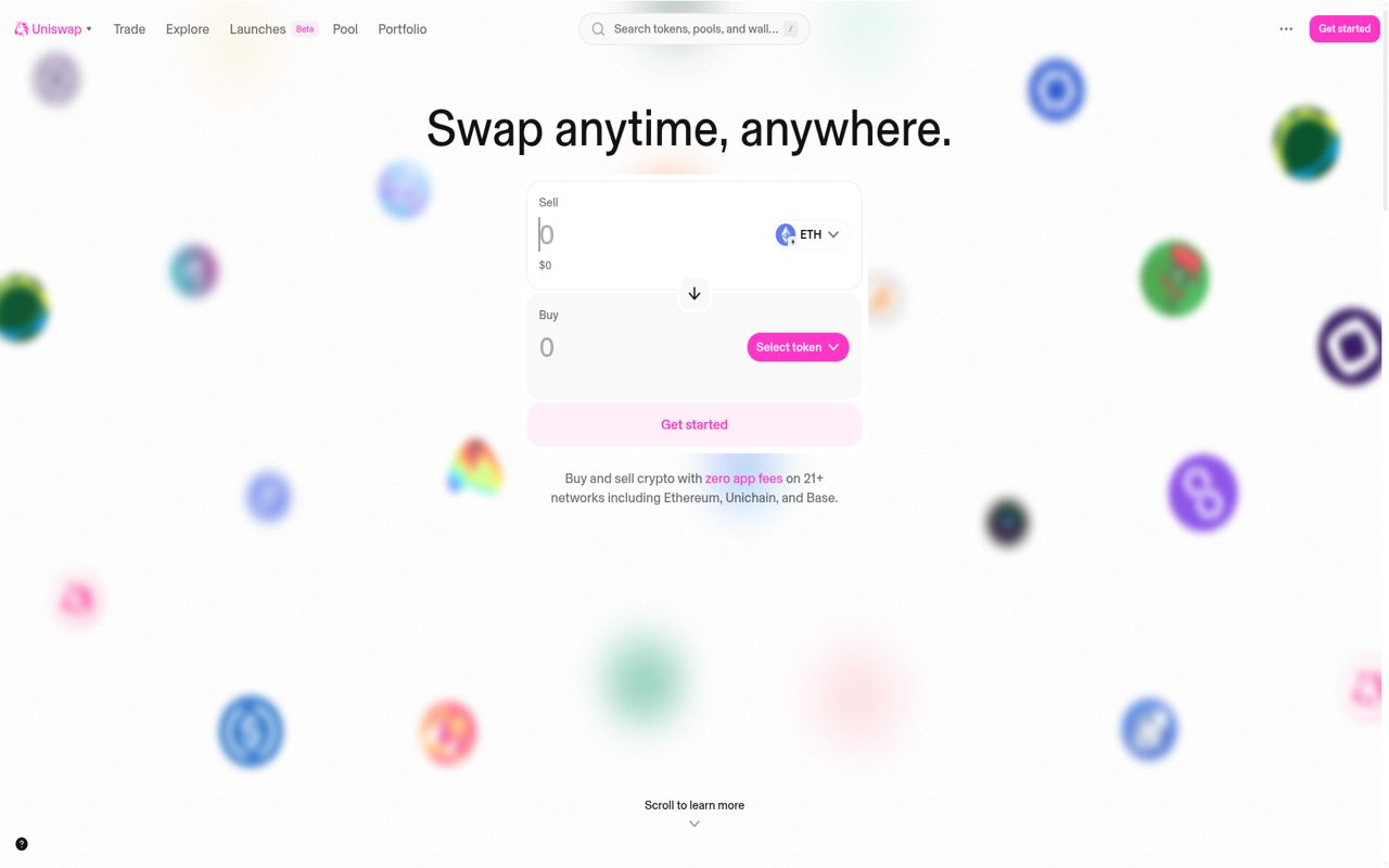 Uniswap swap interface